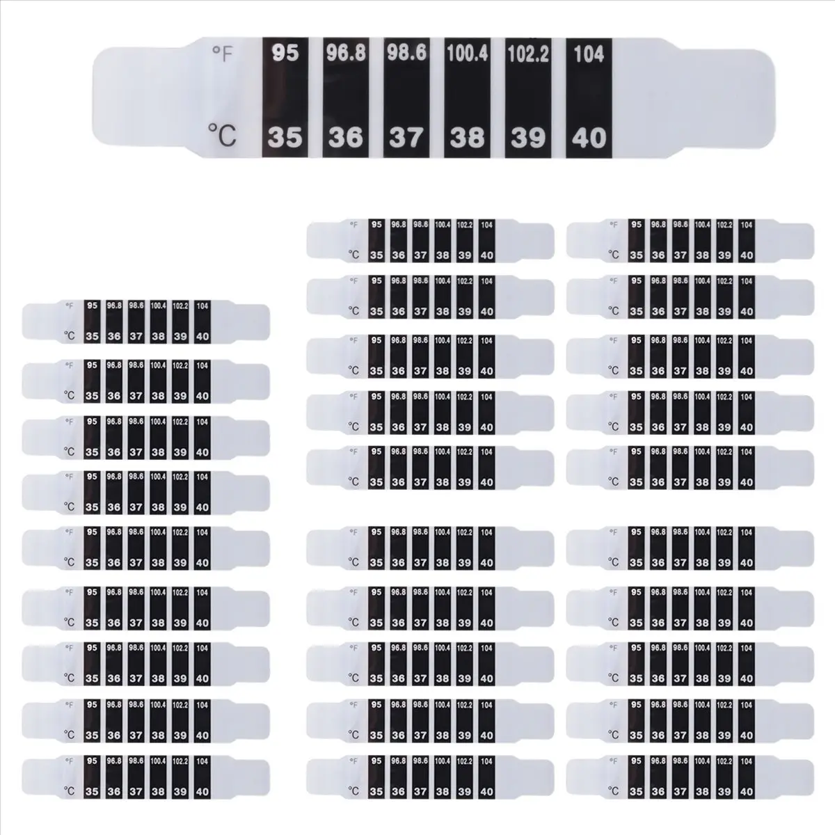 30 Pcs Forehead Thermometer Strips Adhesive Thermometer Strips Reusable Thermometer Stickers Discoloration Sticker US