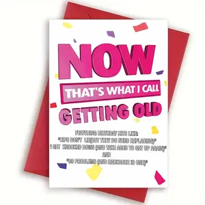 1pc Funny "Getting Old" Birthday Card | Viral Song Parody Jokes + Bold 3D Design – Hilarious Gag Gift for Humorous Birthdays