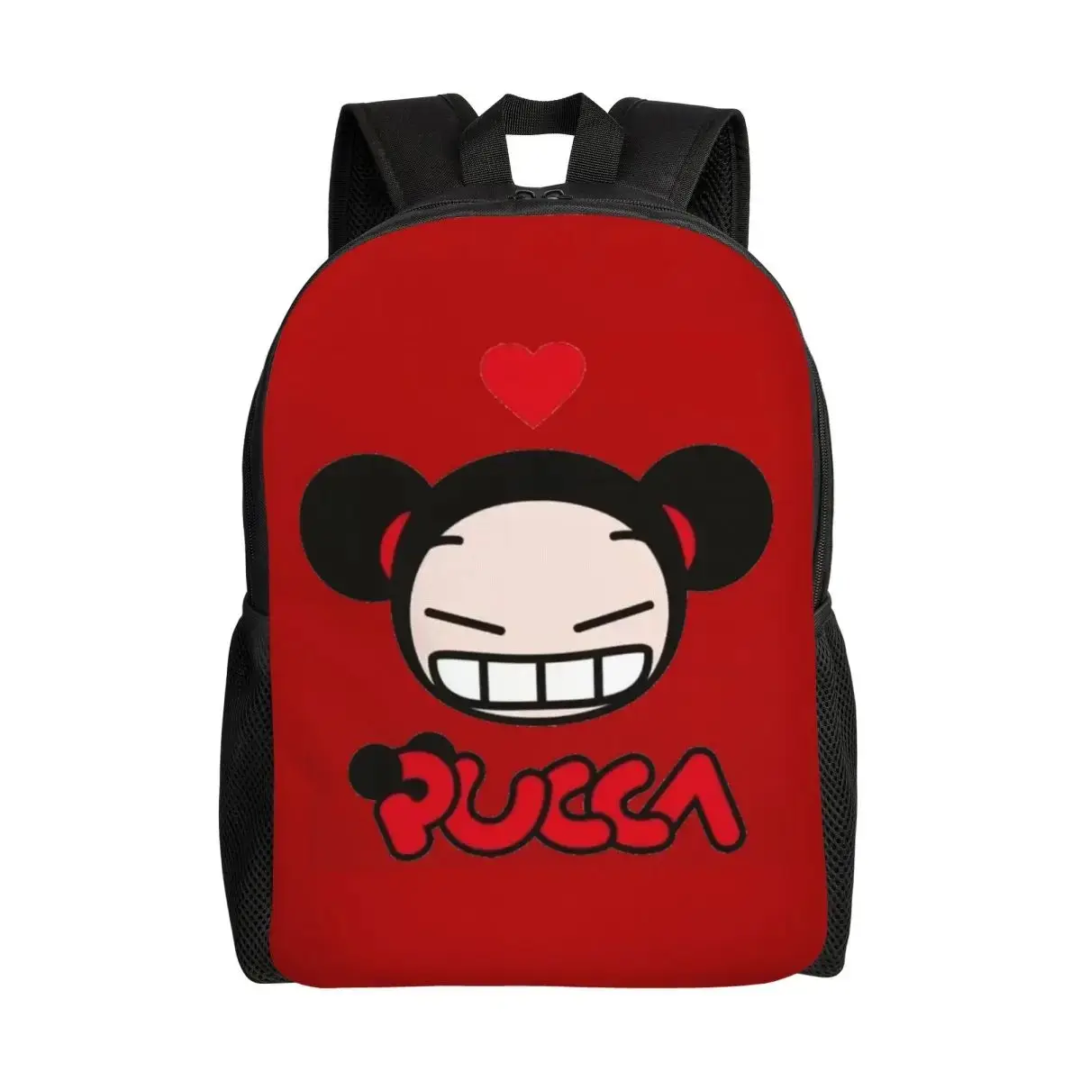 Pucca Anime Student Backpack School Bag Hiking Travel Daypack for Boys Girls Fashion Bookbag Shoulder Bags