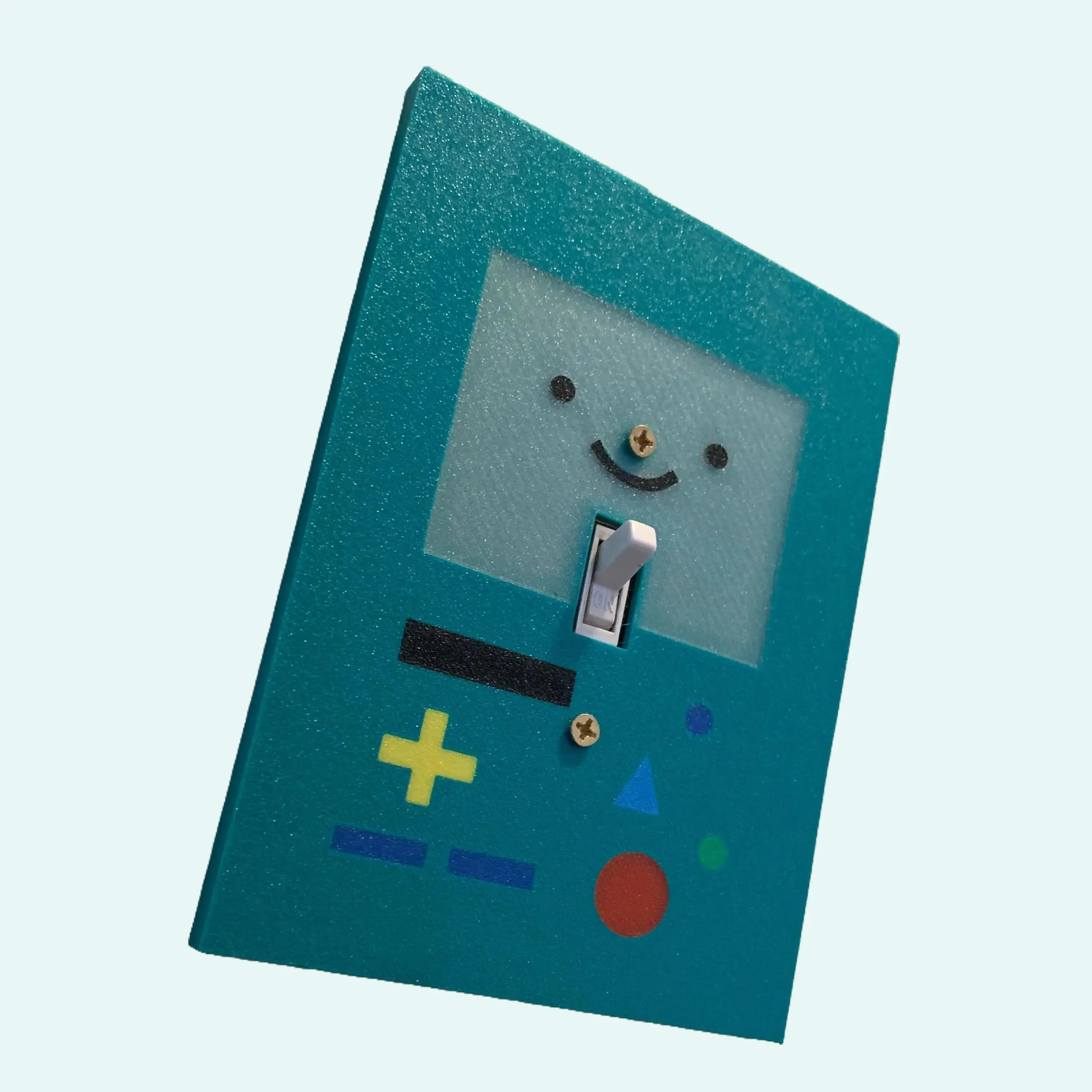 Adventure Time BMO Character Light Switch Cover - Double Pole Wall Cover, Bold Bright Colors, Textured Finish, Decorative for Any Room Home Improvement Electrical Accessory