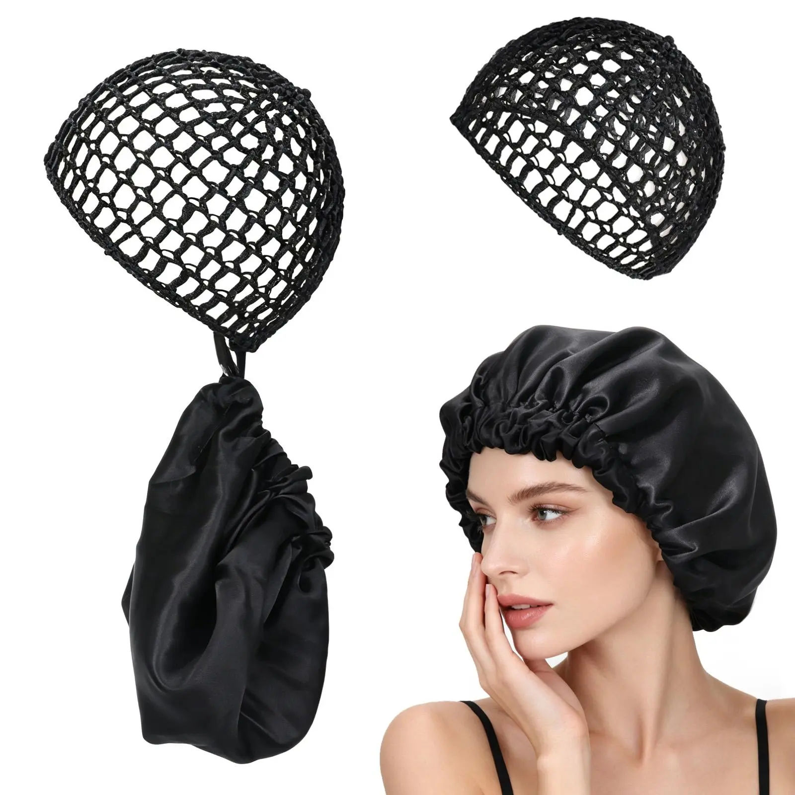Achieve Silk Press Perfection with This Satin Wrap & Net Duo – A Must-Have for Healthy Hair!,summervibes