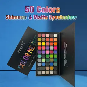 Highly Pigmented 50-Color Eyeshadow Palette with Matte & Shimmer Finishes Long-Lasting Formula Easy Application for Any Occasion Must-Have for Makeup Artists