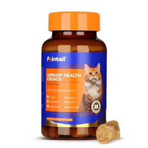 Pointail Freeze-Dried Urinary Tract Health Crunch for Cats - Cranberry & Dandelion, 800mg High Meat, Vet-Formulated pH Balance