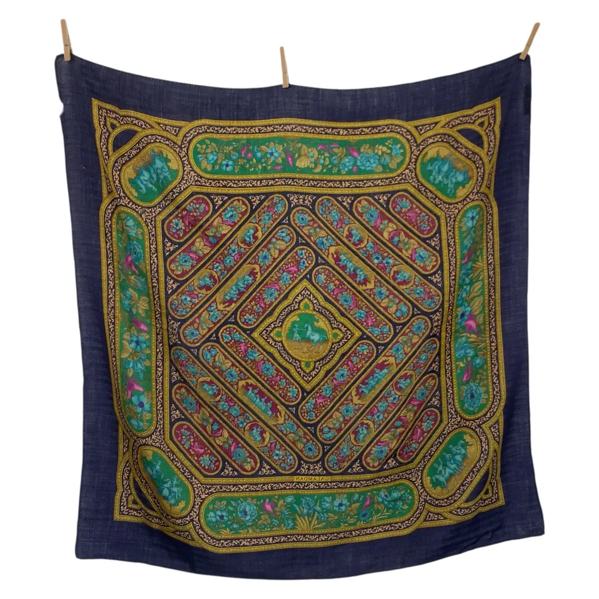 Pre-owned HERMÈS Silk Small Leather Goods Hermes QALAMDAN Scarf