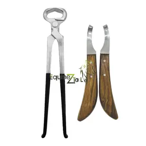 Professional 15” Hoof Nipper Black PVC Handle with Left & Right Hoof Knives Farrier Tool Set