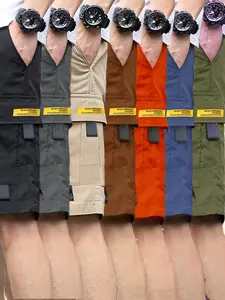Matching Mens Clothing Men's Cargo Shorts with Pockets - Multi-Pack, Drawstring, Quick-Drying Breathable Fabric, Stylish Loose Fit, Casual Streetwear Summer Bottoms