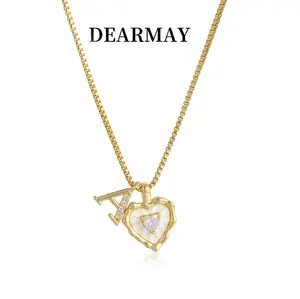 Dearmay Gold Heart-Shaped Letter Necklace for Women Gold Necklace for Women Jewelry Gift for Girls Summer Essentials