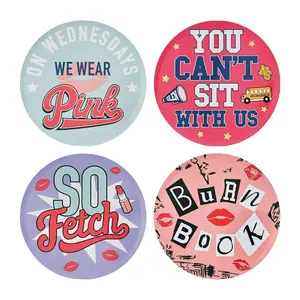 Mean Girls Burn Book Quotes 4-Piece Metal Coasters