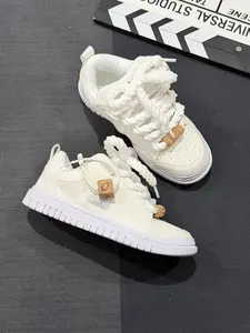 Men's Canvas Shoes, Fashionable Solid Low Top Sneakers, Casual Round Toe Flatforms, Durable Rubber Sole, All Seasons Wear