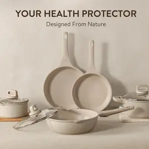 10Pcs Pots and Pans Set Nonstick, Induction Cookware Sets, NonStick Cooking Set, Kitchen Pots and Pans Set with Stay-Cool Handles, PFOA Free