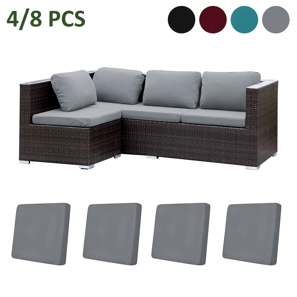 Stretchy Sofa Cushion Covers Set, Easy Washable Single Seat Couch Protectors, Multiple Colors Available, Ideal for Home Hotel Dorm