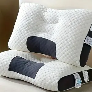 Buy 1 Get 1 Free, Total Of 2pcs Soft Knitted Massage Neck Couple Pillow - Adjustable Ergonomic Orthopedic Contour Support, High Quality Pillow Core, Removable Cover for Sleeping Comfort