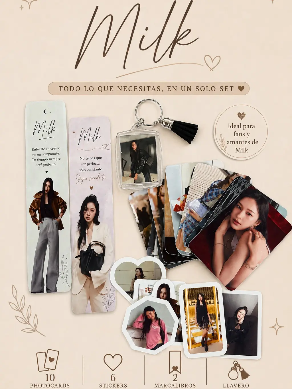 Milk Pansa Set Arte GL Bundle - Includes Photocards, Bookmarks, Stickers, and Keychain