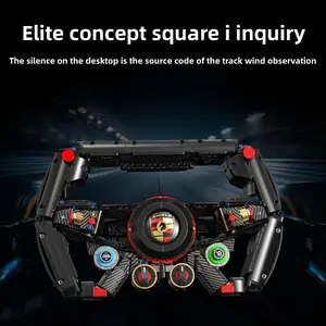 Elite Concept Racing Steering Wheel Building Kit - Porsche Replica Sim Racing Wheel Model with Authentic Details, Technic Display Set for Car Enthusiasts & Gamers, Perfect for Desk Display & Collection, Viral TikTok Must-Have Adult Build