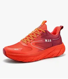 WJA Running Shoes - Orange and Red Design with Orange Laces and WJA Logo on Side