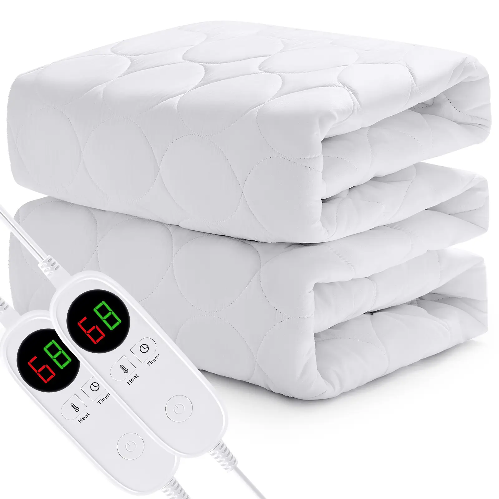 【Spring Glow-Up】Heated Mattress Pad Quilted Electric Mattress Pad with 9 Heat Settings Controller Electric Bed Warmer Fit Up to 21 Inch
