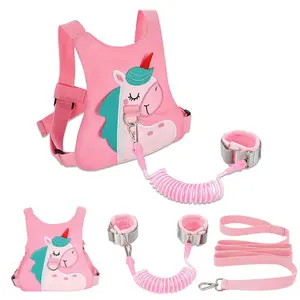 P-LWL028   Toddler Leash-Baby Walking Safty Harness and Child Anti Lost Wrist Link for Girls/Boys Travel (Pink)