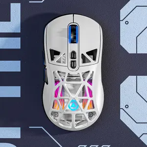 YINDIAO G17 Hollow Design Gaming Mouse, Rechargeable RGB Light Effect Mouse, Lightweight Tri-mode Wireless 2.4G/BT/Wired Mouse for Gaming, Office, Home, Computer Mouse