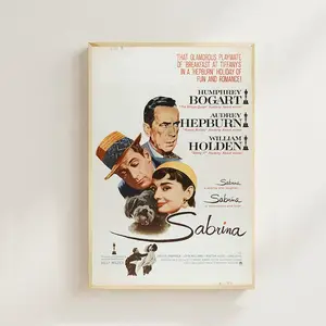 Sabrina (1954) Movie Poster: Audrey Hepburn,  Art Print,Room decor,Wall Art,Poster Gift,Film Fan Collection