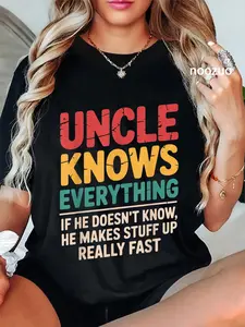 100% Cotton Cool Uncle Design For Uncle Men From Nephew Niece New Uncle T-Shirt
