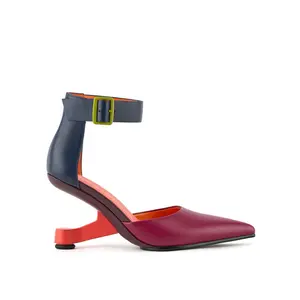 United Nude Eamz Dorsey Pump in Black Nappa Leather with Silver Heel Elegant Design