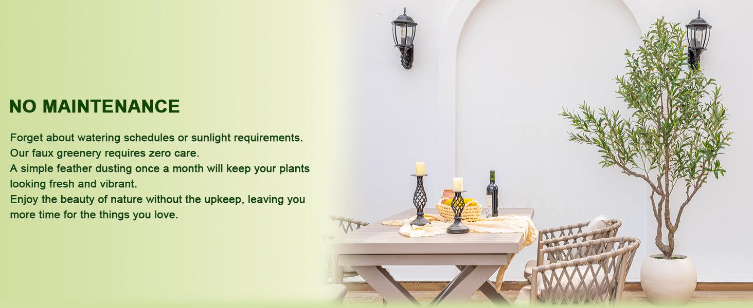 Olive Tree Artificial Indoor, 7FT Tall Faux Olive Tree with 16in Round White Planter, Artificial Plants with Natural Wood Trunk and Lifelike Fruits for Home Office Decor