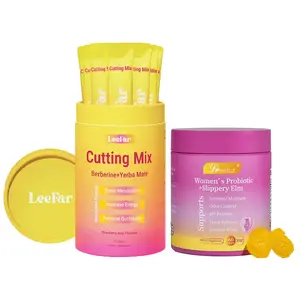 LEEFAR Glow Up Duo — She Juicy Women’s Probiotic + Slippery Elm & Cutting Mix with Berberine + Yerba Mate Support