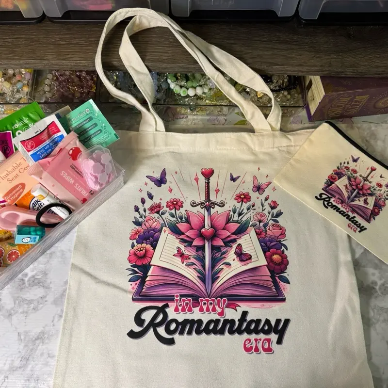 Matching Tote Bag & Essentials Pouch Set with Mini Purse Essentials Kit
