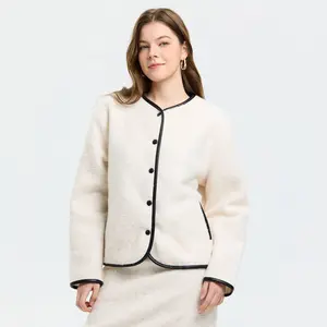 Women's Contrast Binding Jacket - A New Day Cream XS