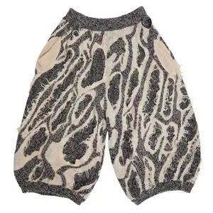 Pre-owned Louis Vuitton Cotton Small Leather Goods Wool Linen Alpaca Knit Bermuda Shorts