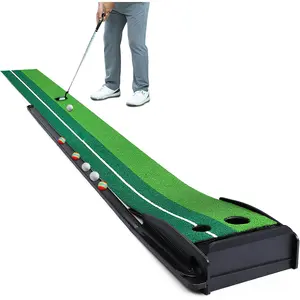 Putting Green Golf Putting Mat for Indoor, Putting Matt with Auto Ball Return, Mini Golf Set Golf Accessories for Men, Indoors Golf Matt for Home Office, Gifts for Golfer