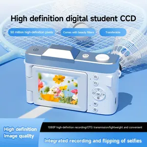 5K HD Digital Camera with 2.4" Flip Screen, Professional Retro CCD Camera for Photography & Vlogging, USB Rechargeable, 1080P HD Video Recording, 180 °   Rotating Lens, 50MP High-Definition Pixels, 180 °   Flip Screen, 50