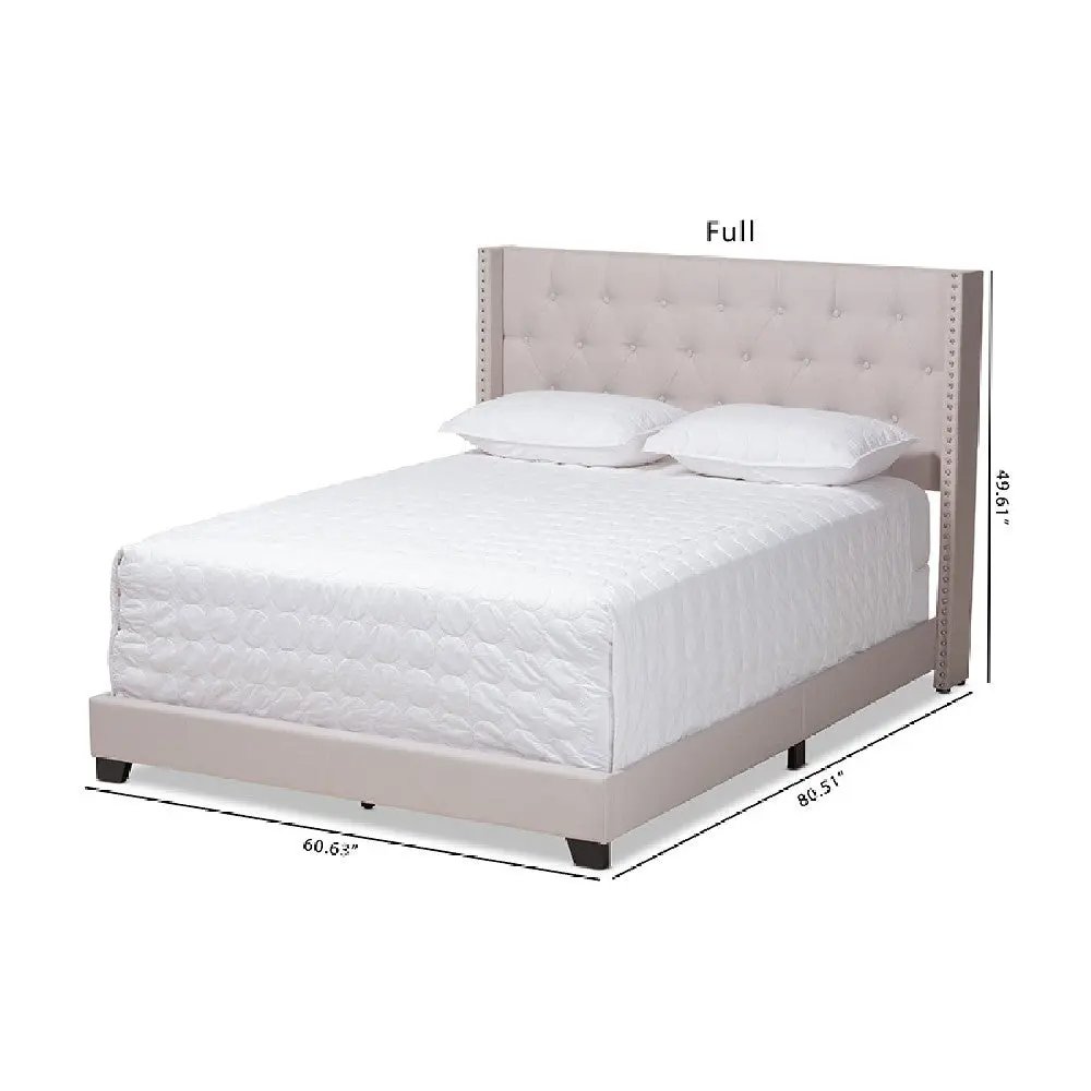 Baxton Studio Brady Modern and Contemporary Beige Fabric Upholstered King Size Bed