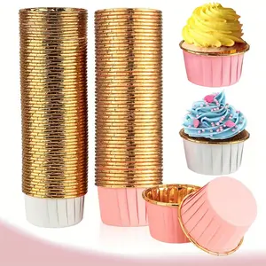 120pcs Mini Paper Cup Cake Mold Oil-resistant Paper Muffin Box Non-stick Coating Baking Packaging Cup High Temperature Resistant Cardboard Cake Mold Pastry Tear Bakeware Utensils