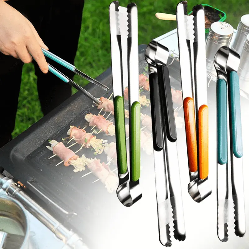 4-Pack Stainless Steel Anti-Scald Insulation Kitchen Tongs - Kitchenware for Indoor Home Use, Portable Utensils Resistant to Daily Wear, Ideal for Grilling, Meat Handling, Baking