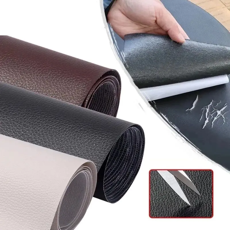 SML 50x137cm Self Adhesive Leather Patch Waterproof Leatherette Repair Sticker for Recliner Sofa Couch and Car Interior Furniture Renovation