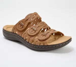 Clarks Collection Leather Slide Sandals- Laurieann Ruby Clarks Collection Leather Slide Sandals- Laurieann Ruby