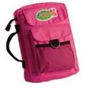 212 MAIN Nylon Fabric Bible Cover Desk Organiser - Zondervan Gifts 55221, Adventure Bible Compatible (Ages 9-12), Medium Size, Pink, Multiple Pockets, Rugged Look