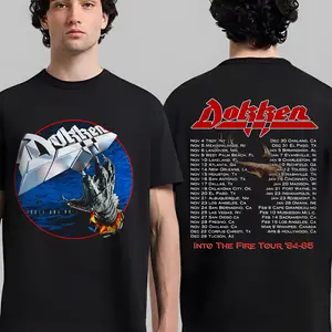 [SALE UP TO 30%] Dokken Tooth and Nail Into The Fire Tour 84-85 Rock T-Shirt Unisex Shirt Made Using 100% US Cotton, Design & Printed In The USA.