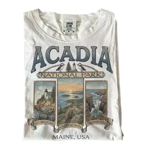 Acadia National Park Vintage Graphic Tshirt, Retro Comfort Colors Maine USA 90s Nostalgia Travel Classic Unisex Shirt