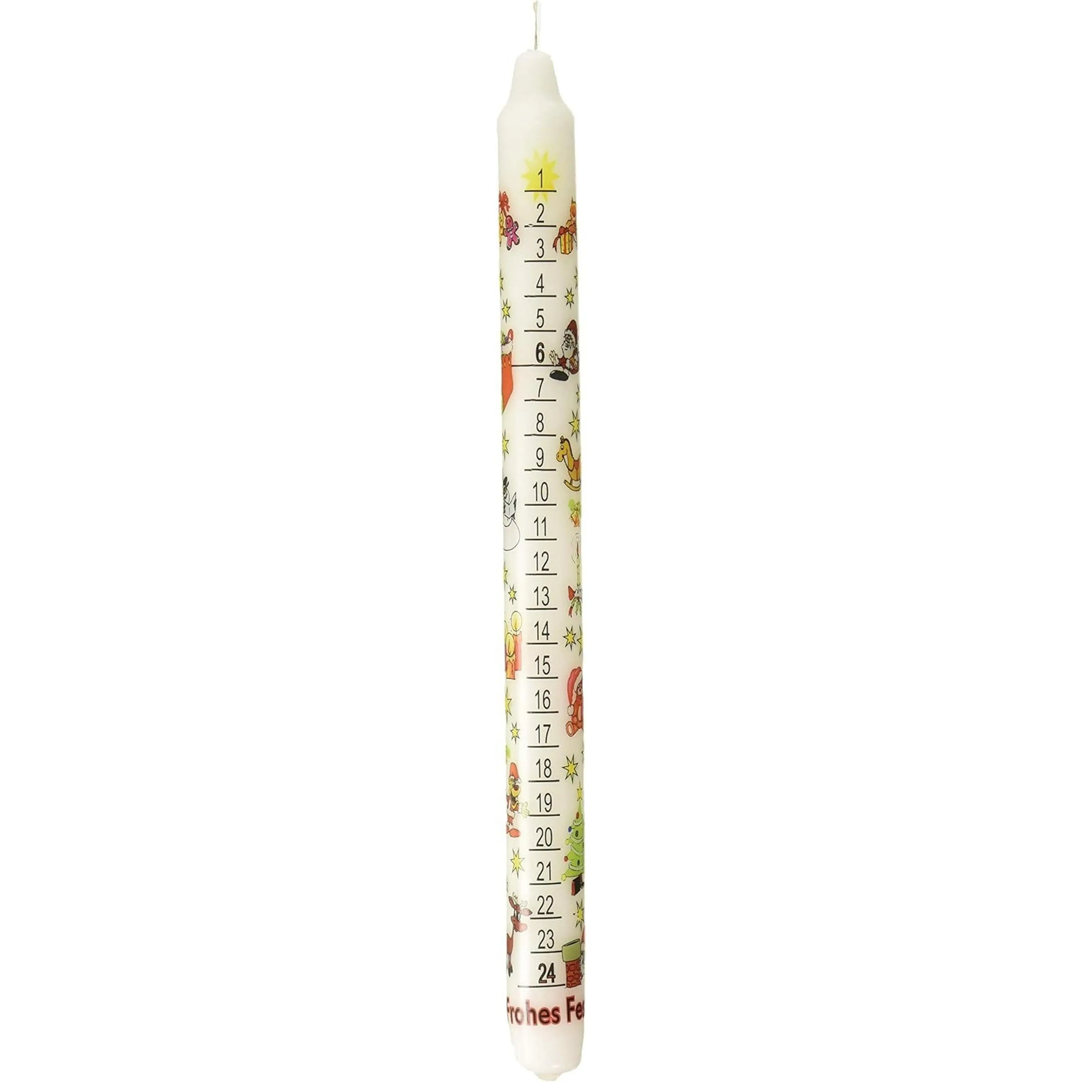 5001W German Countdown Tradition Winter White Wax Christmas Advent Candle,Gray,12 inch