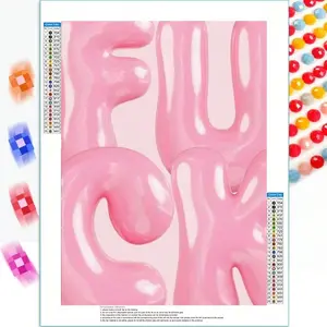 5D DIY Creative Customization Crystal Diamond Sparkling Mosaic Painting Kit, Pink Series Alphabet Letters, Mosaic Art Set For Home Decor Wall, Gift For Friends For , Christmas, Valentine's Day, Halloween, Thanksgiving