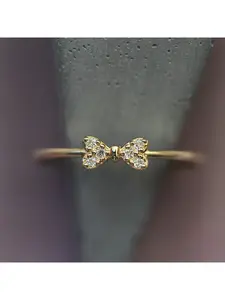 Fashionable and minimalist French bow women's ring suitable for parties, banquets, engagements, ladies' high-end jewelry, Christmas, Valentine's Day gifts