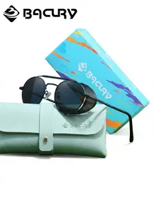 BACURY Round Steampunk Style Sunglasses, UV400 Blocking And Anti-Glare, Durable Metal Frame, Great for Outdoor Activities And Unique Fashion Looks