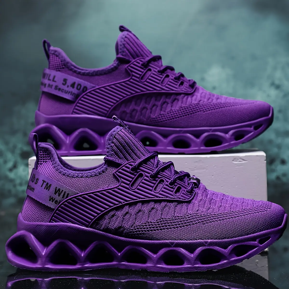 Women's Purple Thick-Sole Breathable Mesh Sneakers - Sneakers for Women, Athleisure Casual Trainers, Soft-Sole Walking Shoes, All-Match Footwear, Valentine's Day Birthday Gift, Thick Sole Shoes