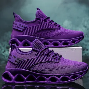 Breathable Mesh Running Shoes, Comfortable Soft Sole Walking Casual Sneakers, Thick Sole Trendy All-Match Purple Women'S Footwear, Valentine'S Day Birthday Gift, Cute Shoes