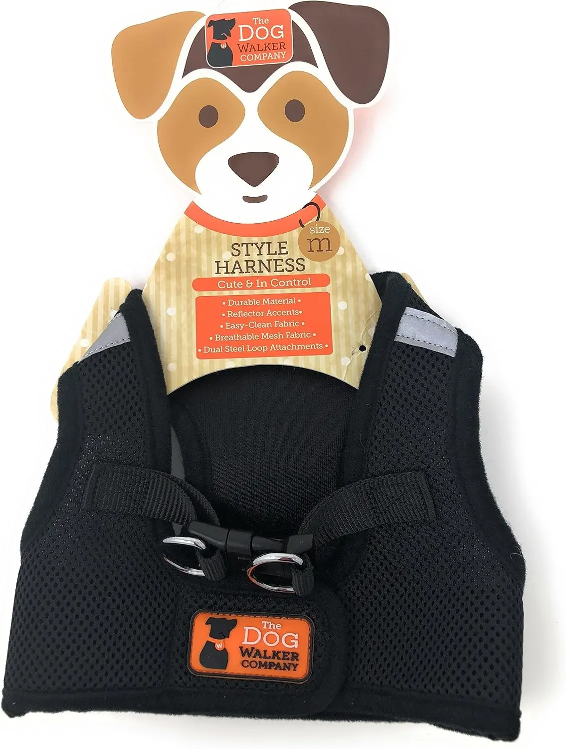Medium Style Reflective Black Harness