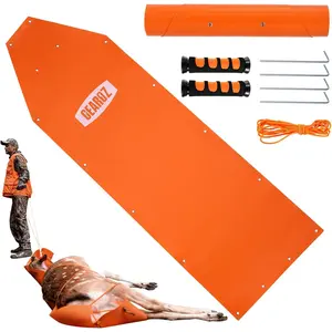 Deer Drag Sled Thickened Game Hauler Strap Reduce Ground Friction & Transport Game Easier Heavy Duty Deer Pull Rope for Dragging Deer Cart Deer Hunting Accessories Gift for Hunters Orange