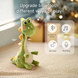 Baby Tummy Time Toy Interactive Dancing Singing Dinosaur Electric Plush Toy with Music Cute Early Sensory Learning Toy Baby Toddler Gift