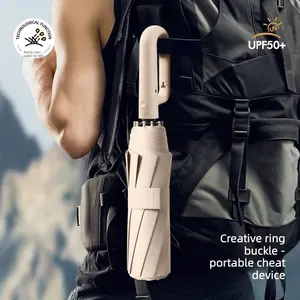 Reverse Automatic Folding Umbrella, Portable Rain Umbrella with Loop Buckle, Premium Dual-use Windproof & Waterproof Umbrella for Men & Women Size 106cm & 125cm